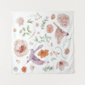 Hübsches Wasserfarben-Hummingvogelmuster Wandteppich (Vorderseite (Horizontal))