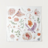 Hübsches Wasserfarben-Hummingvogelmuster Wandteppich (Vorderseite)