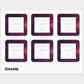 Hübsches Wasserfarbenherz Valentine Buchzeichen Quadratischer Aufkleber (Blatt)