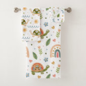 Hübsches Wasserfarbenschildkröten- und Regenbogenm Badhandtuch Set (Insitu)