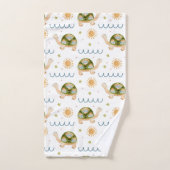 Hübsches Wasserfarbenschildkröten- und Regenbogenm Badhandtuch Set (Handtuch)