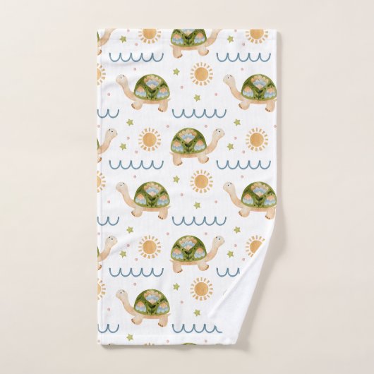 Hübsches Wasserfarbenschildkröten- und Regenbogenm Badhandtuch Set (Handtuch)