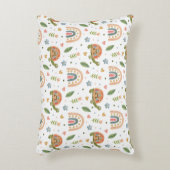 Hübsches Wasserfarbenschildkröten- und Regenbogenm Dekokissen (Vorderseite(Vertikal))