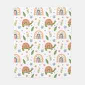 Hübsches Wasserfarbenschildkröten- und Regenbogenm Fleecedecke (Vorderseite)