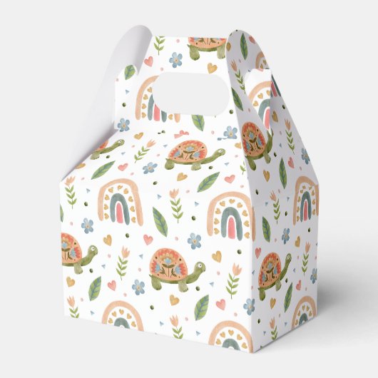 Hübsches Wasserfarbenschildkröten- und Regenbogenm Geschenkschachtel (Vorderseite)