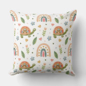 Hübsches Wasserfarbenschildkröten- und Regenbogenm Kissen (Vorderseite)