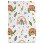 Hübsches Wasserfarbenschildkröten- und Regenbogenm Mittlere Geschenktüte (Rückseite)