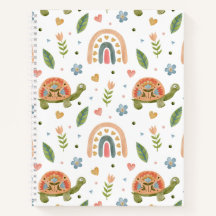 Hübsches Wasserfarbenschildkröten- und Regenbogenm