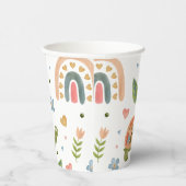 Hübsches Wasserfarbenschildkröten- und Regenbogenm Pappbecher (Rechts)