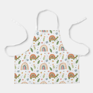 Hübsches Wasserfarbenschildkröten- und Regenbogenm Schürze