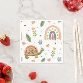 Hübsches Wasserfarbenschildkröten- und Regenbogenm Serviette (Beispiel)