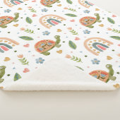 Hübsches Wasserfarbenschildkröten- und Regenbogenm Sherpadecke (3/4)