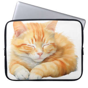 HÜBSCHES WASSERFARBSCHLAFEN ORANGE TABBY CAT LAPTOPSCHUTZHÜLLE