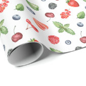 Hübsches Watercolor Berry Muster Geschenkpapier (Rolleneckpunkt)