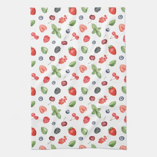 Hübsches Watercolor Berry Muster Geschirrtuch (Vertikal)