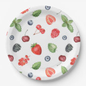 Hübsches Watercolor Berry Muster Pappteller (Vorderseite)