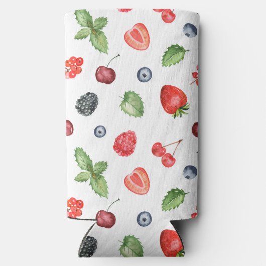 Hübsches Watercolor Berry Muster Selters Dosenkühler (Rückseite)