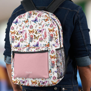 Hübsches Watercolor Butterfly Blumengarten Muster Bedruckter Rucksack