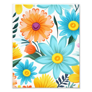 Hübsches Weibliches Blumenmuster Fotodruck