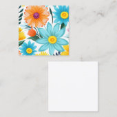 Hübsches Weibliches Blumenmuster Quadratische Visitenkarte (Vorne/Hinten)