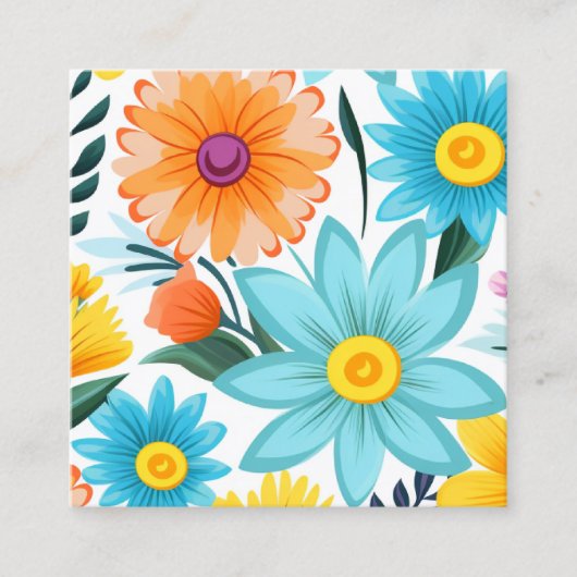 Hübsches Weibliches Blumenmuster Quadratische Visitenkarte (Vorderseite)