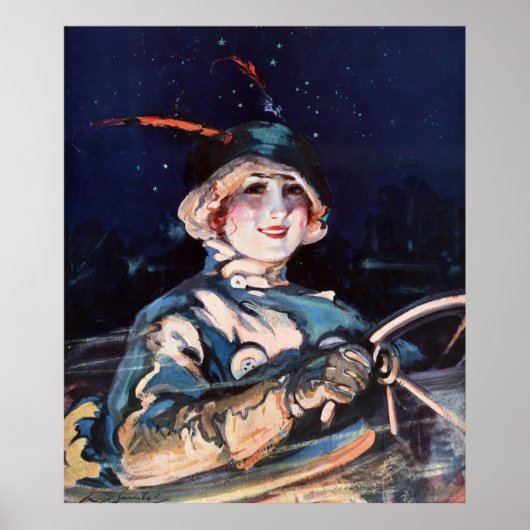 Hübsches weibliches Kraftfahrzeug, 1920er Poster (Vorne)