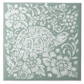 Hübsches Weideland Grüne Schildkrötenwälder Schnec Fliese (Vorderseite)