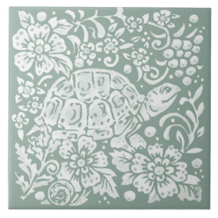 Hübsches Weideland Grüne Schildkrötenwälder Schnec Fliese