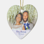 Hübsches Weihnachts-Foto Keramik Ornament (Links)