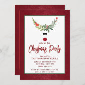 Hübsches Weihnachtsbaum-Party Einladung (Vorne/Hinten)