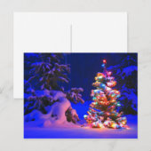 Hübsches Weihnachtsbaumlicht Schnee Foto Postkarte (Vorne/Hinten)