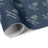 Hübsches Weihnachtsbaummuster personalisiert Feier Geschenkpapier (Rolleneckpunkt)