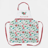 Hübsches Weihnachtsgebirgsmuster Name Weiße Frauen Schürze (Vorderseite)