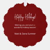 Hübsches Weihnachtskranz-Foto Ornament Karte (Rückseite)