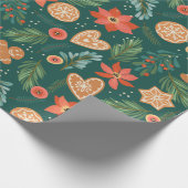 Hübsches Weihnachtsmuster Geschenkpapier (Ecke)