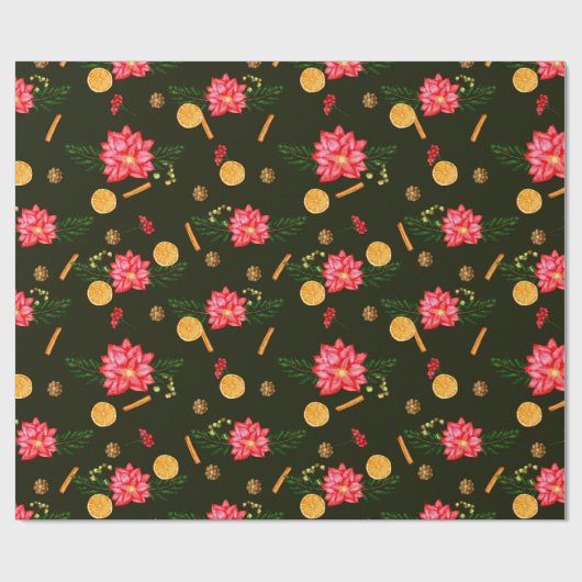 Hübsches Weihnachtsmuster Geschenkpapier (Flach)