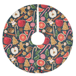 Hübsches Weihnachtsmuster Polyester Weihnachtsbaumdecke