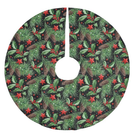 Hübsches Weihnachtsmuster Polyester Weihnachtsbaumdecke (Vorderseite)