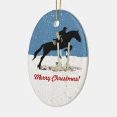 Hübsches Weihnachtspferd Keramik Ornament (Links)