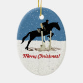 Hübsches Weihnachtspferd Keramik Ornament (Hinten)