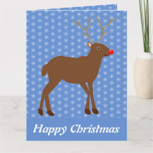 Hübsches Weihnachtsrentier mit roter Nase individu Karte