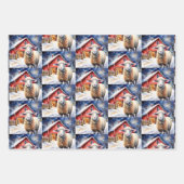 Hübsches Weihnachtsschaf und rustikaler Stall Geschenkpapier Set (Vorderseite 3)