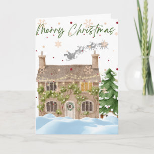 Hübsches Weihnachtsschneehaus Karte