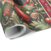 Hübsches Weihnachtswackelpapier mit Foto Geschenkpapier (Rolleneckpunkt)