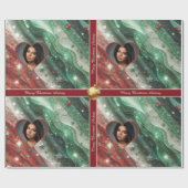 Hübsches Weihnachtswackelpapier mit Foto Geschenkpapier (Flach)