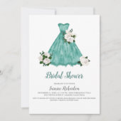 Hübsches Weiß und Aquamarines Brautparty Einladung (Vorderseite)