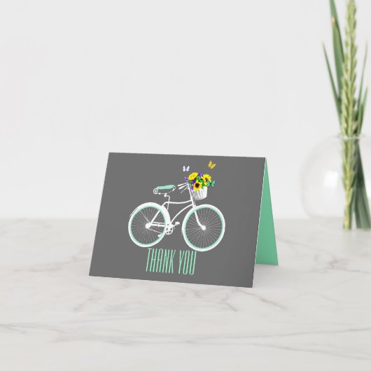 Hübsches Weiße Girly Bicycle Danke Note Card (Vorderseite)