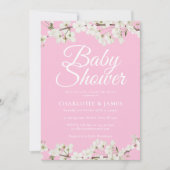 Hübsches weißes Blossom Paare Kinderdusche/Sprinkl Einladung (Vorderseite)