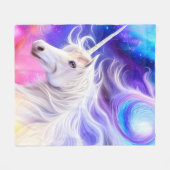 Hübsches Weißes Einhorn Fleecedecke (Vorderseite (Horizontal))