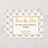 Hübsches Weißes Einhorn SAVE THE DATE Ankündigung (Vorne/Hinten)